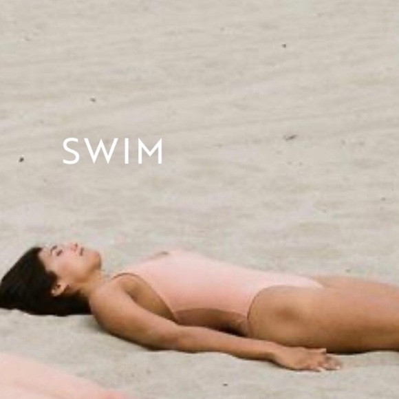 WHIMSY AND ROW ANNETTE ONE-PIECE SWIMSUIT metallic nude tie back - Picture 8 of 14